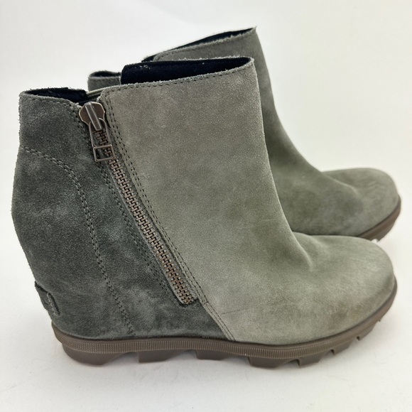 Sorel Shoes - Sorel Joan of Arctic II Wedge Boots Suede Sage Green Sz 7.5 Waterproof Zip Fall